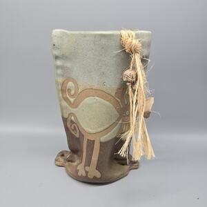 Native American Acoma Pueblo NM M. Romero Venezuela Signed Studio Pottery Vase